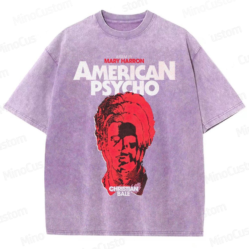 Vintage Washed American Psycho Graphic T - shirt