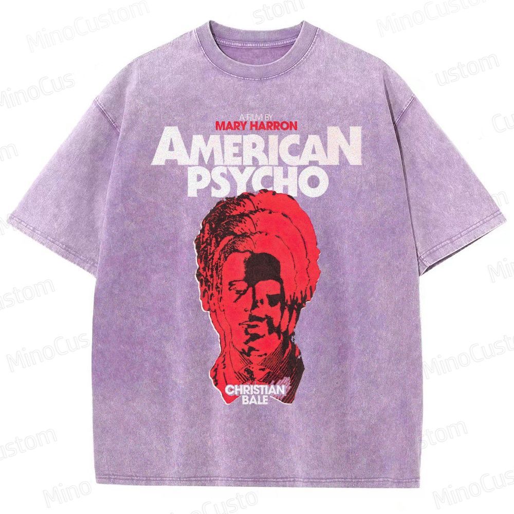 Vintage Washed American Psycho Graphic T - shirt