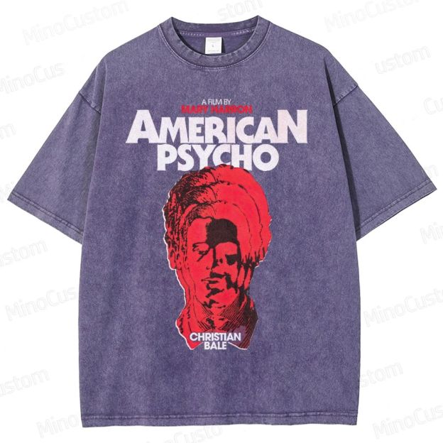 Vintage Washed American Psycho Graphic T - shirt