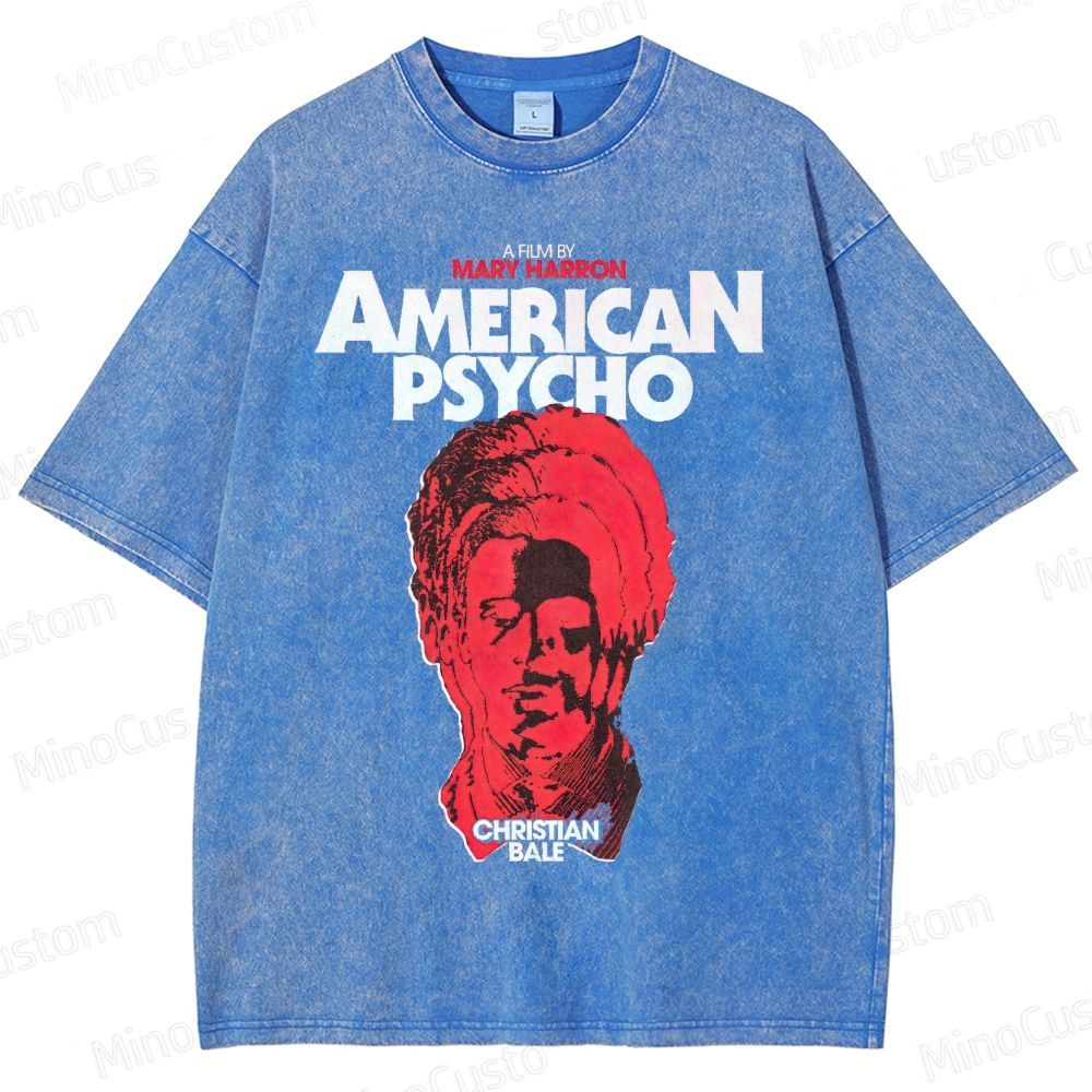 Vintage Washed American Psycho Graphic T - shirt