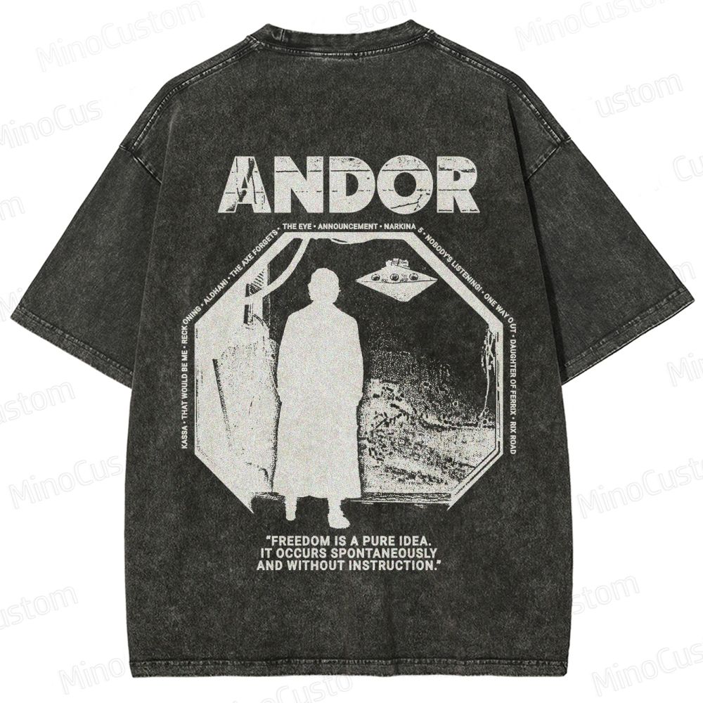 Star Wars Andor Double - Sided Graphic Washed T - Shirt