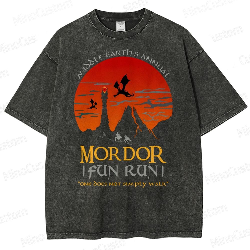 The Lord Of The Rings InspiredMordor Fun Run  Washed T-Shirt