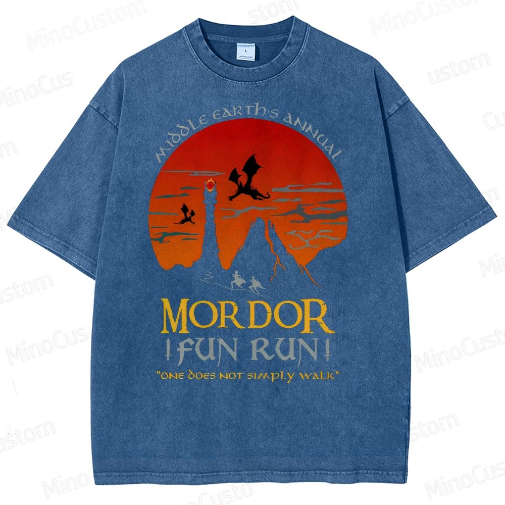 The Lord Of The Rings InspiredMordor Fun Run  Washed T-Shirt