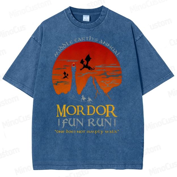 The Lord Of The Rings InspiredMordor Fun Run  Washed T-Shirt