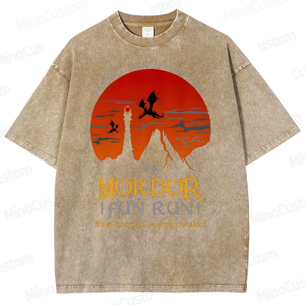 The Lord Of The Rings InspiredMordor Fun Run  Washed T-Shirt