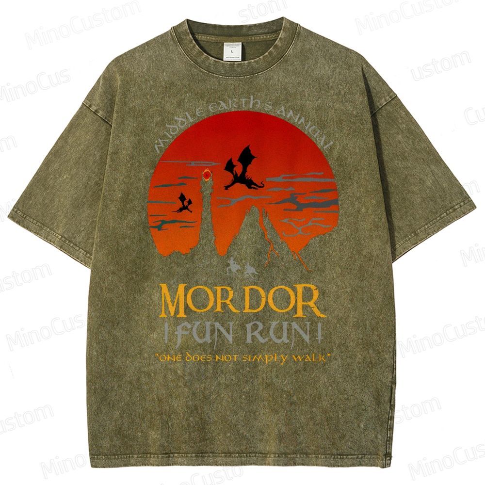 The Lord Of The Rings InspiredMordor Fun Run  Washed T-Shirt