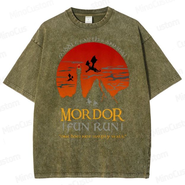 The Lord Of The Rings InspiredMordor Fun Run  Washed T-Shirt
