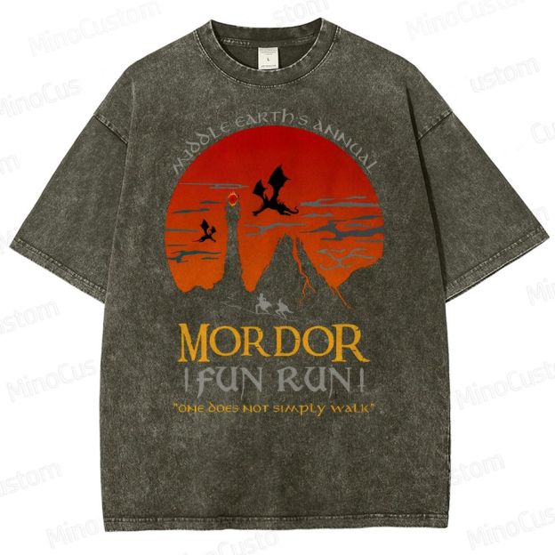 The Lord Of The Rings InspiredMordor Fun Run  Washed T-Shirt