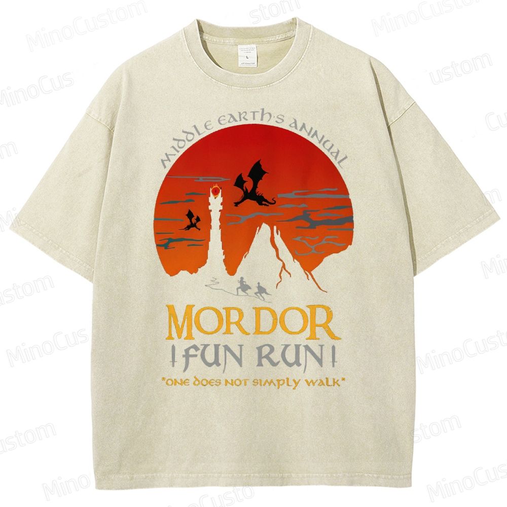 The Lord Of The Rings InspiredMordor Fun Run  Washed T-Shirt