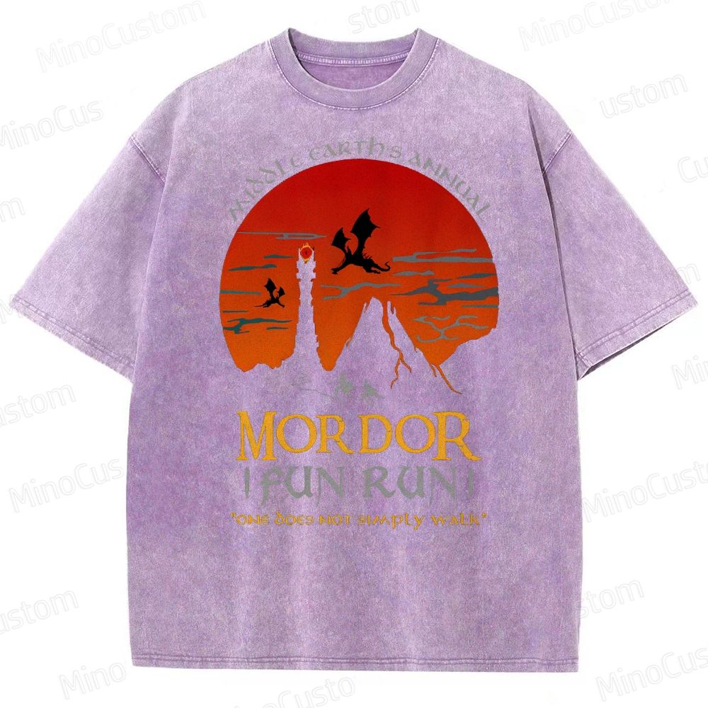 The Lord Of The Rings InspiredMordor Fun Run  Washed T-Shirt