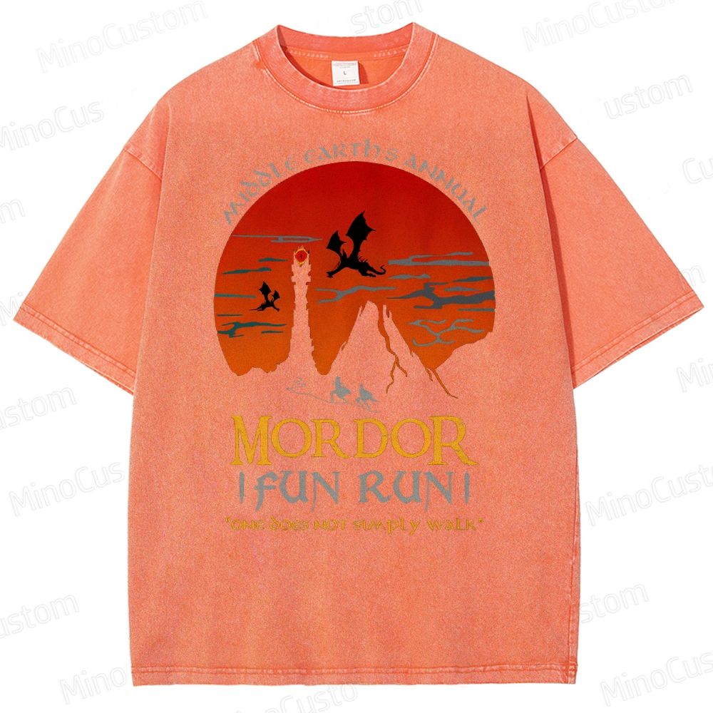 The Lord Of The Rings InspiredMordor Fun Run  Washed T-Shirt