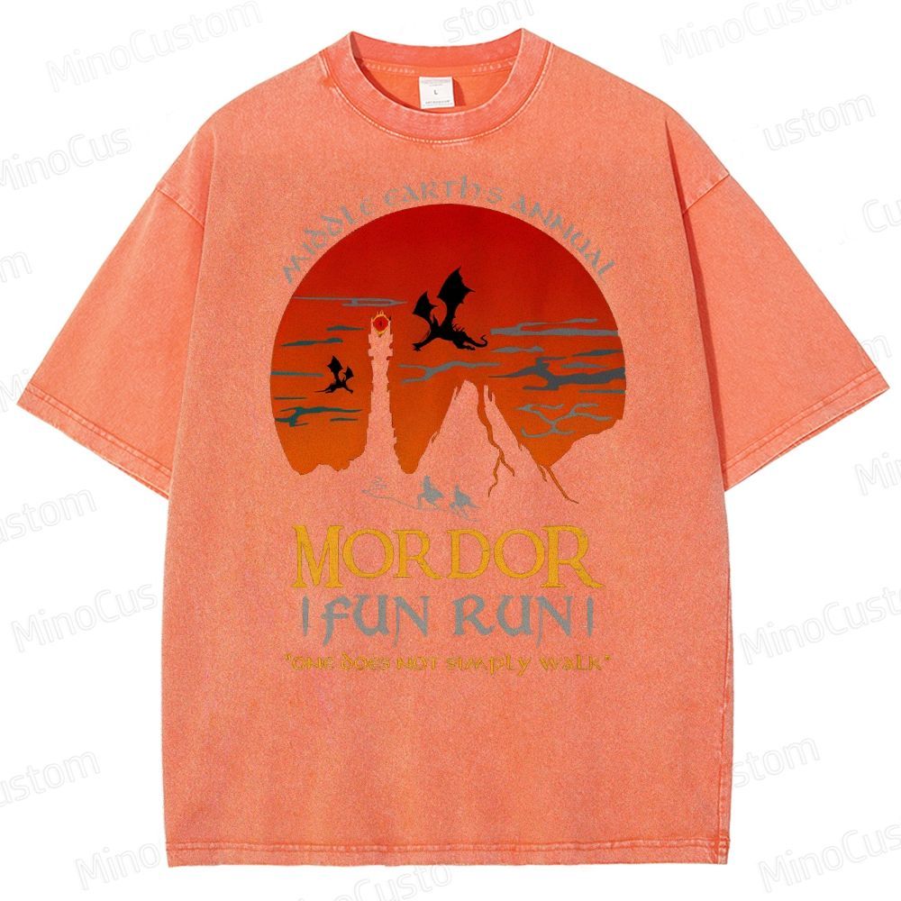 The Lord Of The Rings InspiredMordor Fun Run  Washed T-Shirt