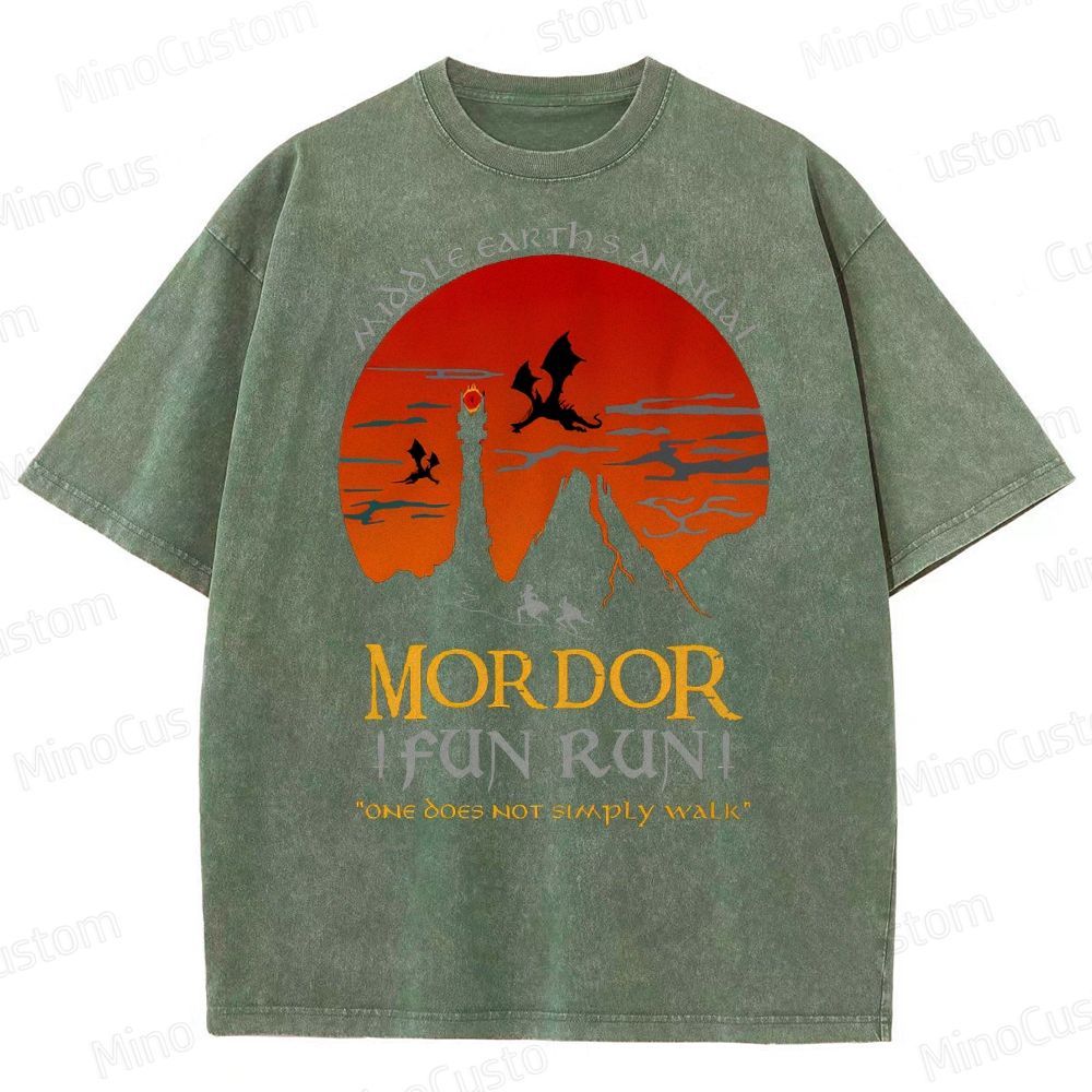 The Lord Of The Rings InspiredMordor Fun Run  Washed T-Shirt