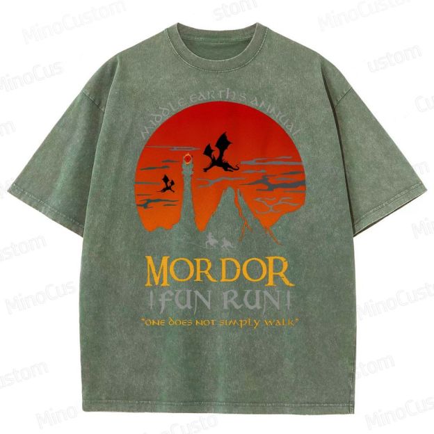 The Lord Of The Rings InspiredMordor Fun Run  Washed T-Shirt