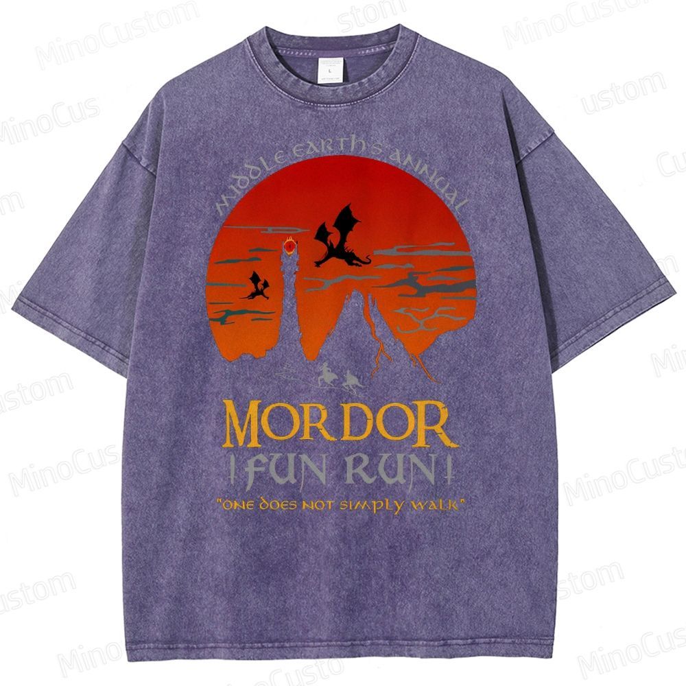 The Lord Of The Rings InspiredMordor Fun Run  Washed T-Shirt