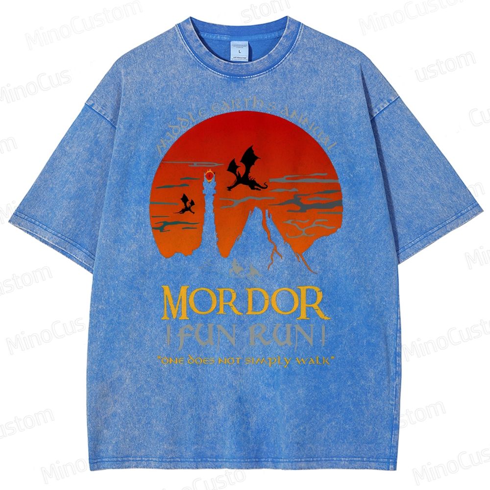 The Lord Of The Rings InspiredMordor Fun Run  Washed T-Shirt