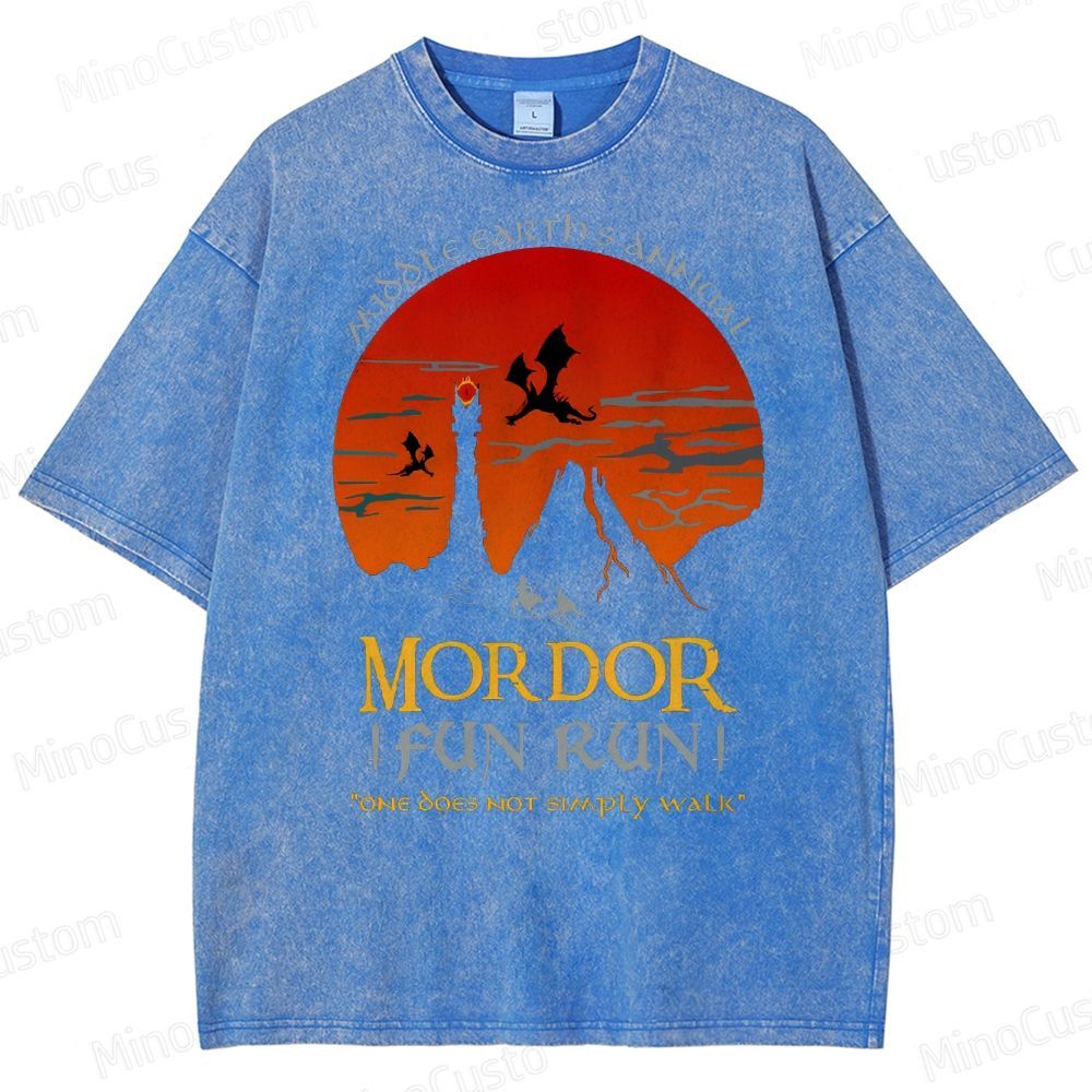 The Lord Of The Rings InspiredMordor Fun Run  Washed T-Shirt