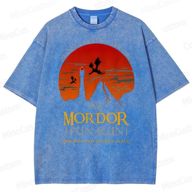 The Lord Of The Rings InspiredMordor Fun Run  Washed T-Shirt