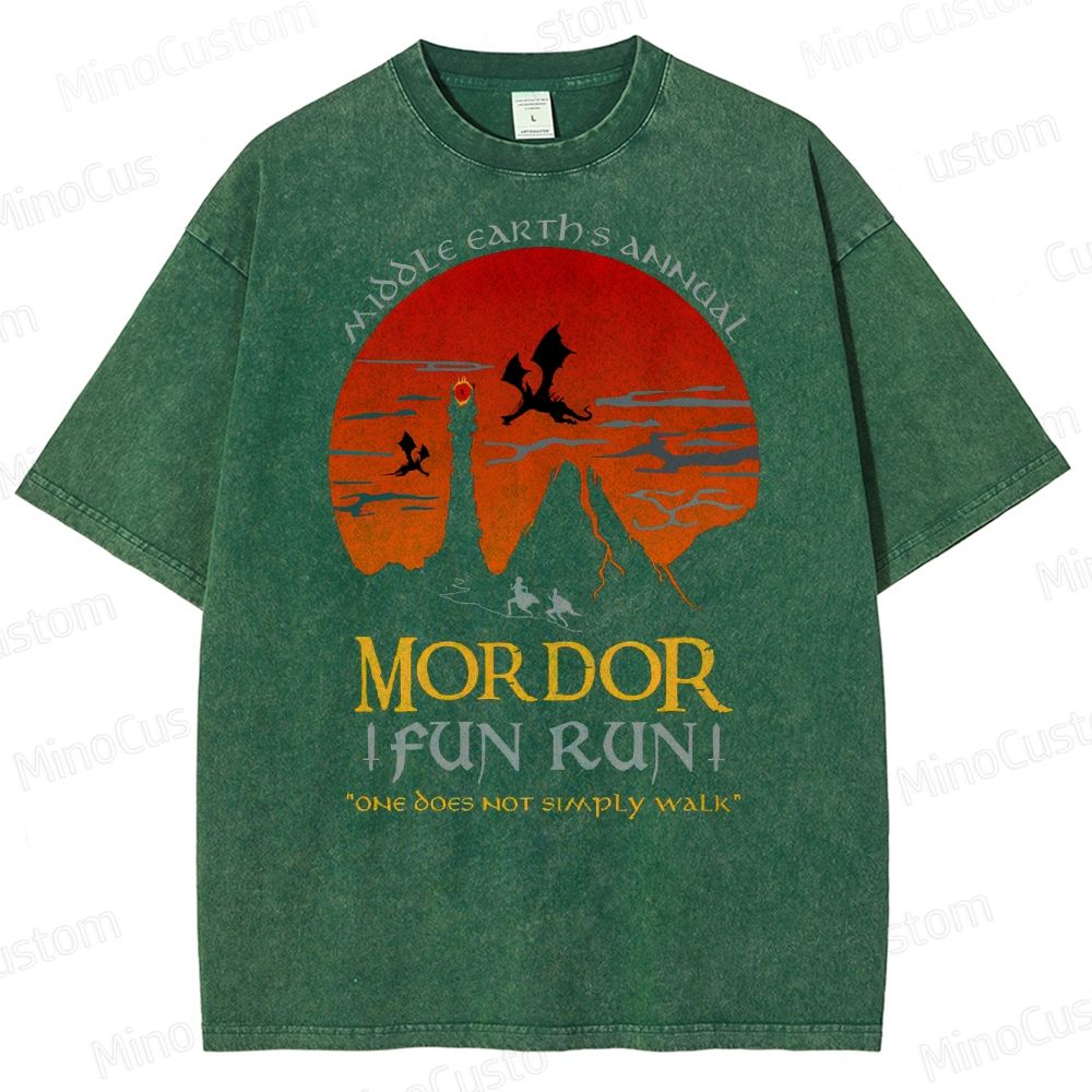 The Lord Of The Rings InspiredMordor Fun Run  Washed T-Shirt