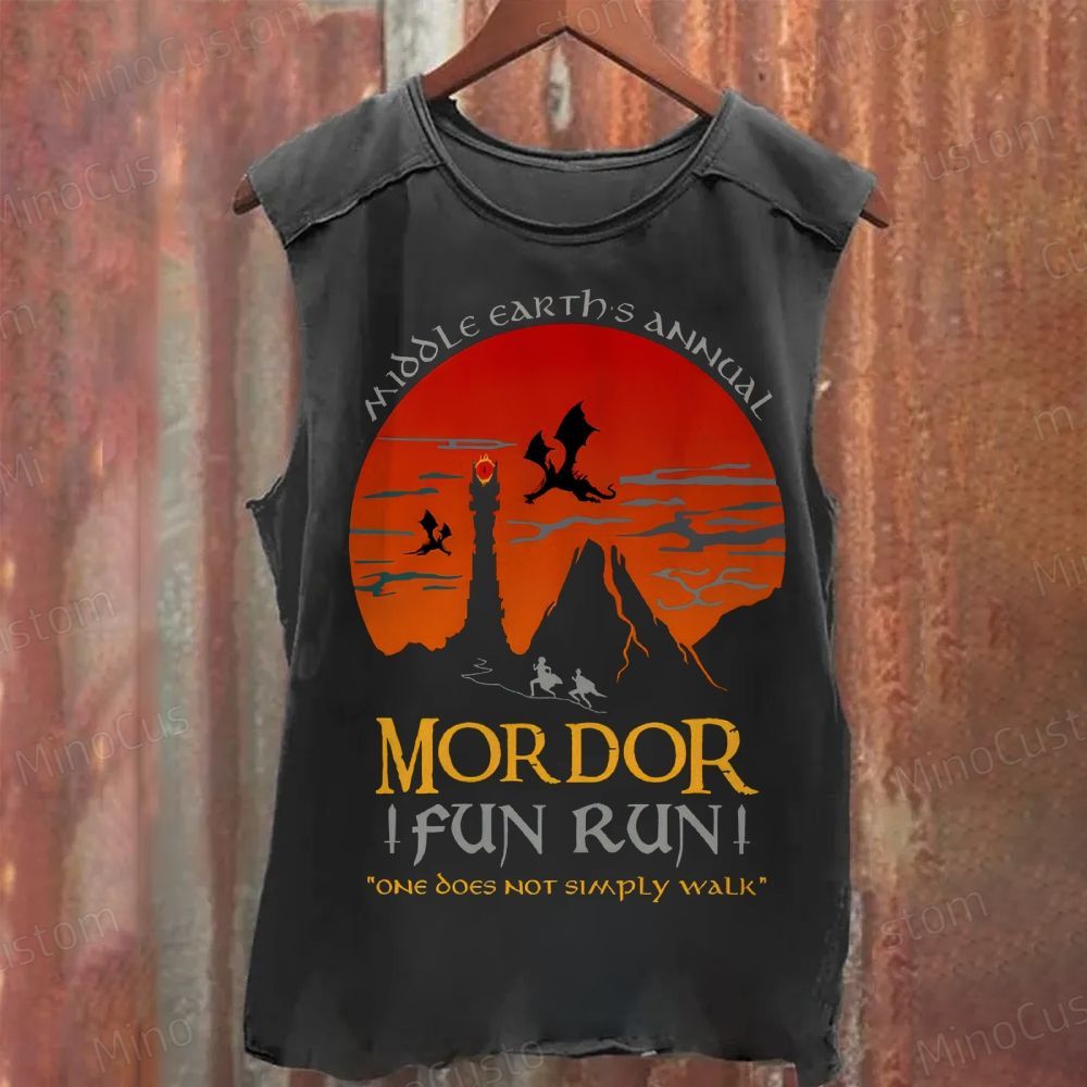 The Lord Of The Rings InspiredMordor Fun Run Washed Tank Top