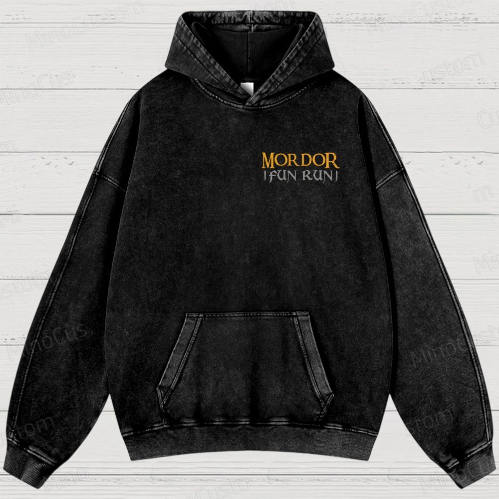 The Lord Of The Rings InspiredMordor Fun Run Washed Hoodies 