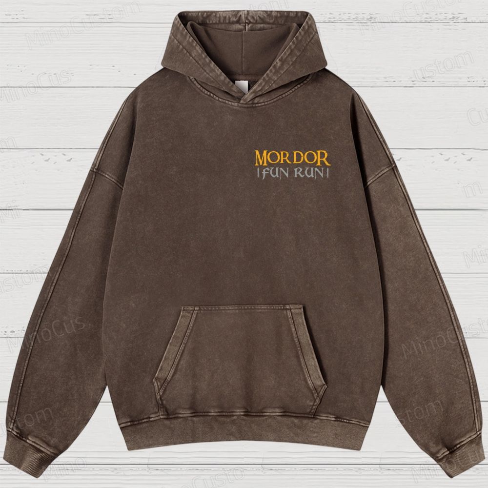 The Lord Of The Rings InspiredMordor Fun Run Washed Hoodies 