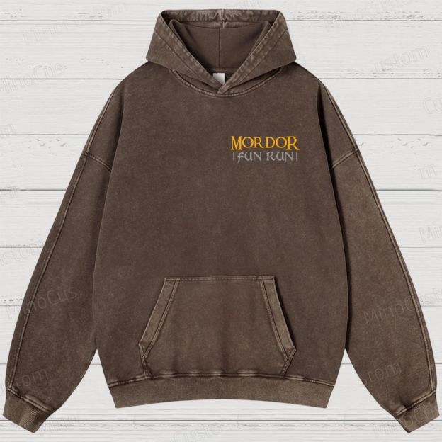 The Lord Of The Rings InspiredMordor Fun Run Washed Hoodies 