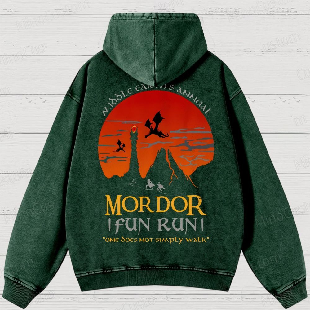 The Lord Of The Rings InspiredMordor Fun Run Washed Hoodies 