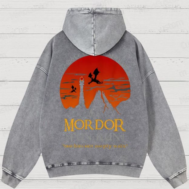 The Lord Of The Rings InspiredMordor Fun Run Washed Hoodies 