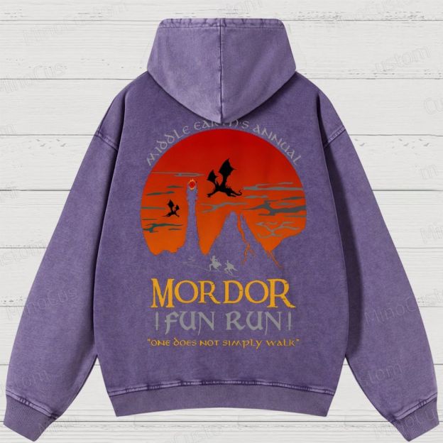 The Lord Of The Rings InspiredMordor Fun Run Washed Hoodies 