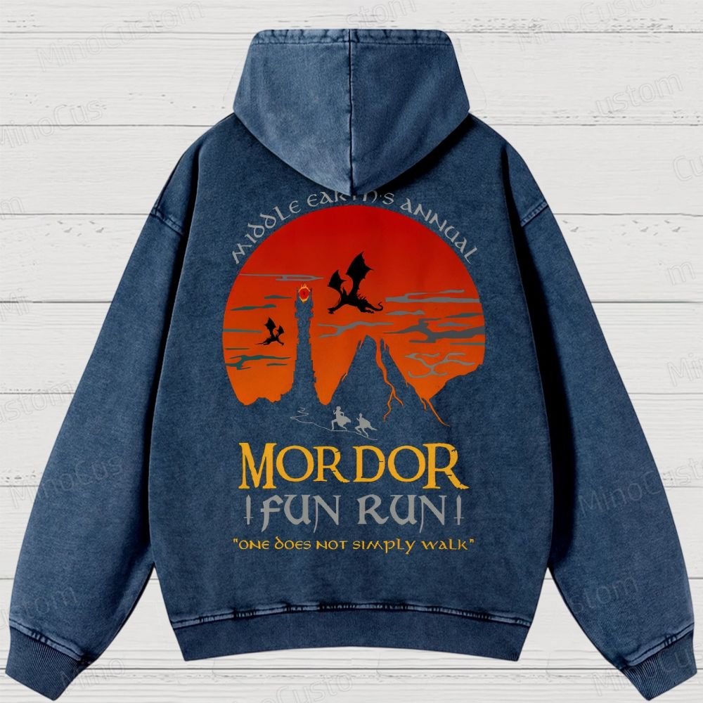 The Lord Of The Rings InspiredMordor Fun Run Washed Hoodies 