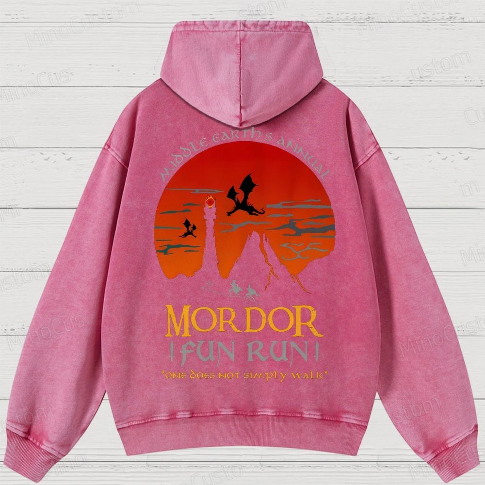 The Lord Of The Rings InspiredMordor Fun Run Washed Hoodies 