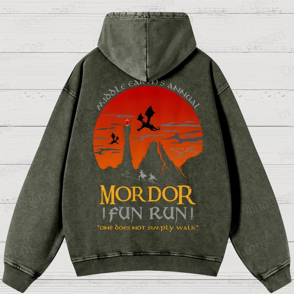 The Lord Of The Rings InspiredMordor Fun Run Washed Hoodies 