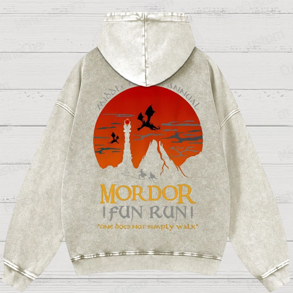 The Lord Of The Rings InspiredMordor Fun Run Washed Hoodies 