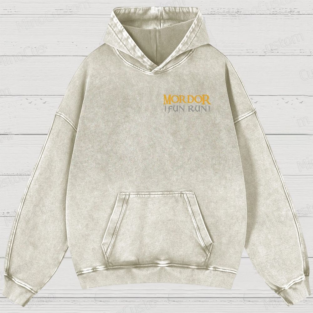 The Lord Of The Rings InspiredMordor Fun Run Washed Hoodies 