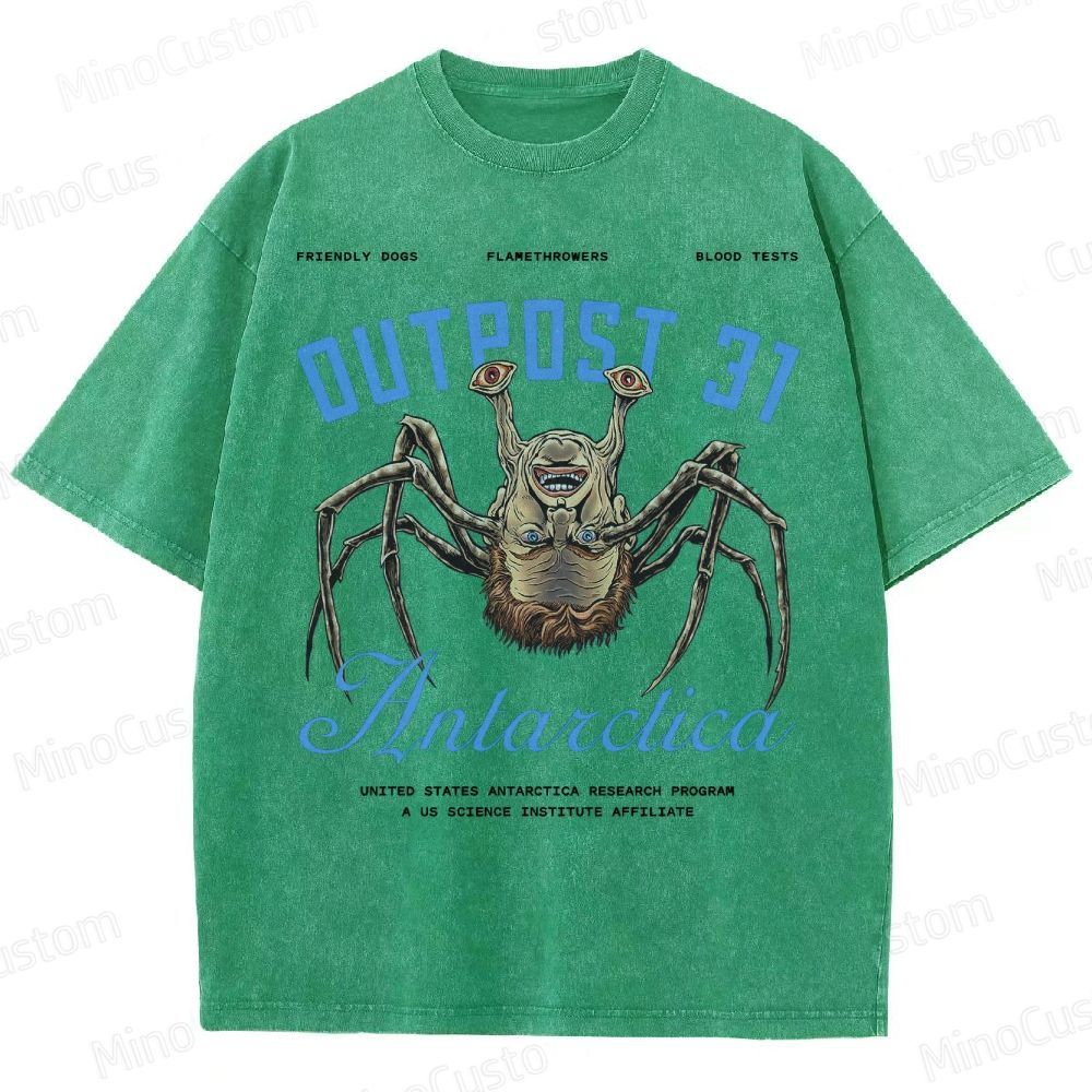 Thing Art Horror Movie Graphic 1982 Monster  Washed T-Shirt