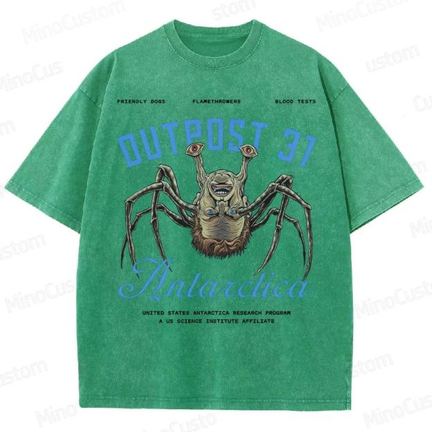 Thing Art Horror Movie Graphic 1982 Monster  Washed T-Shirt