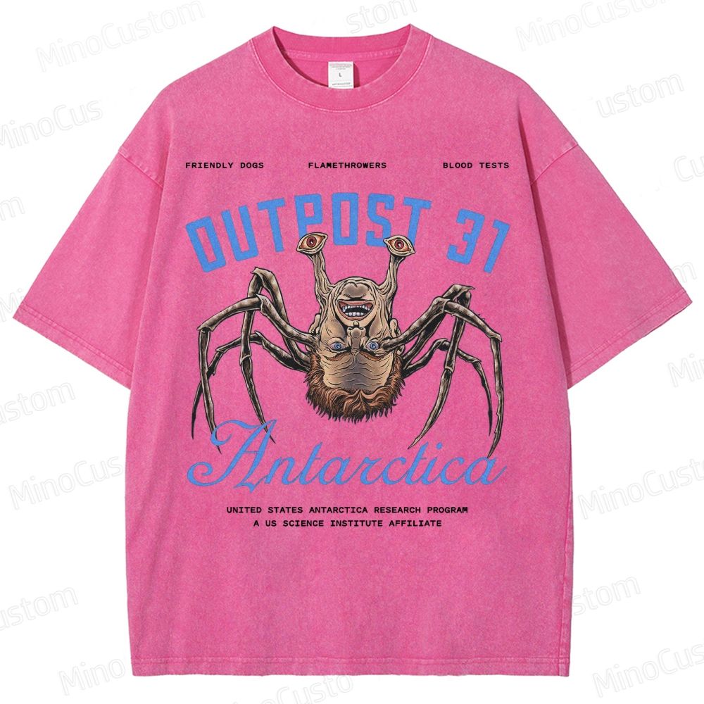 Thing Art Horror Movie Graphic 1982 Monster  Washed T-Shirt