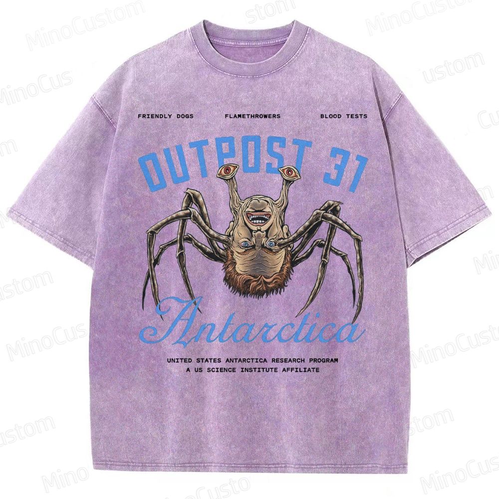 Thing Art Horror Movie Graphic 1982 Monster  Washed T-Shirt