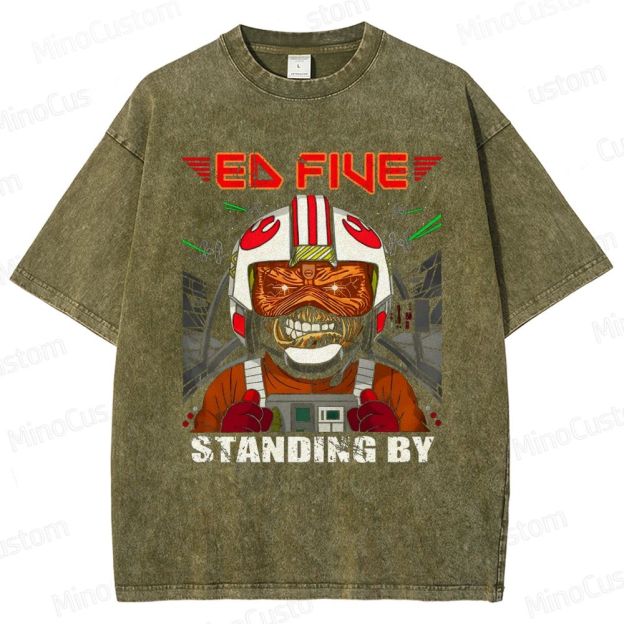 Vintage Washed Star Wars - Inspired "Ed Five Standing By" Pilot Graphic T - shirt