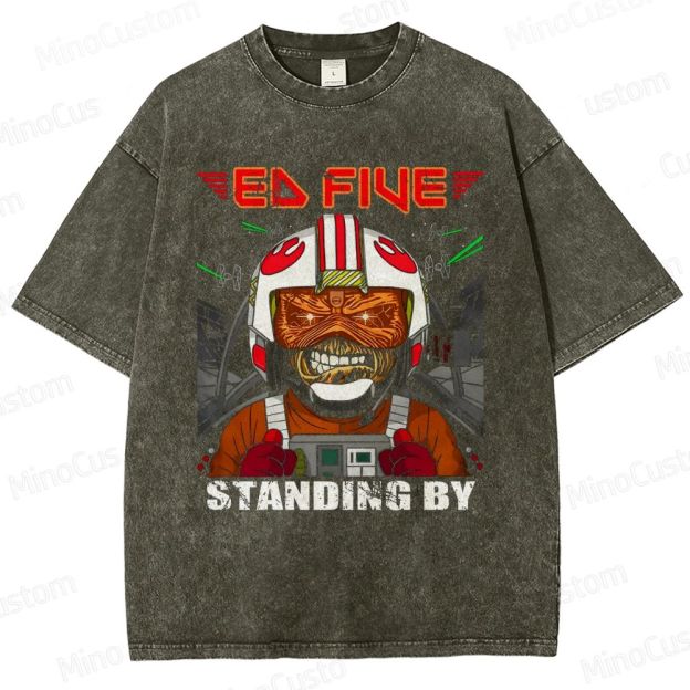 Vintage Washed Star Wars - Inspired "Ed Five Standing By" Pilot Graphic T - shirt