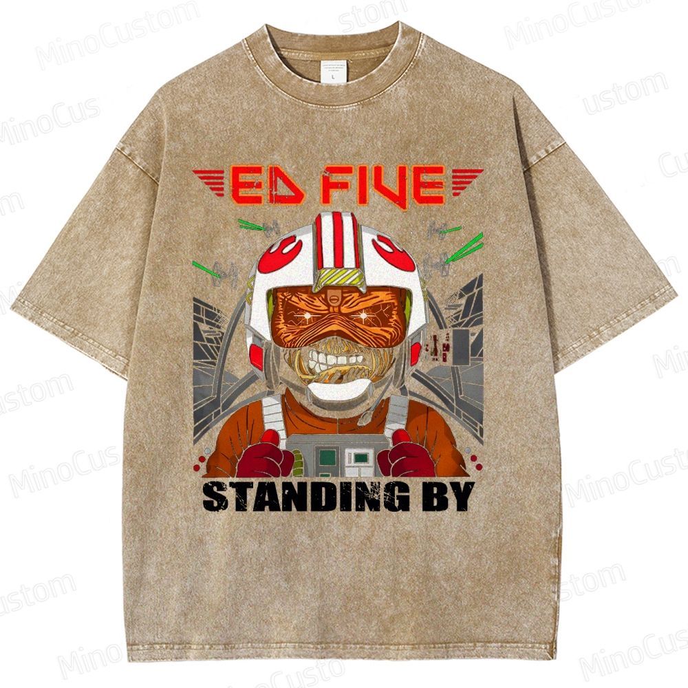 Vintage Washed Star Wars - Inspired "Ed Five Standing By" Pilot Graphic T - shirt