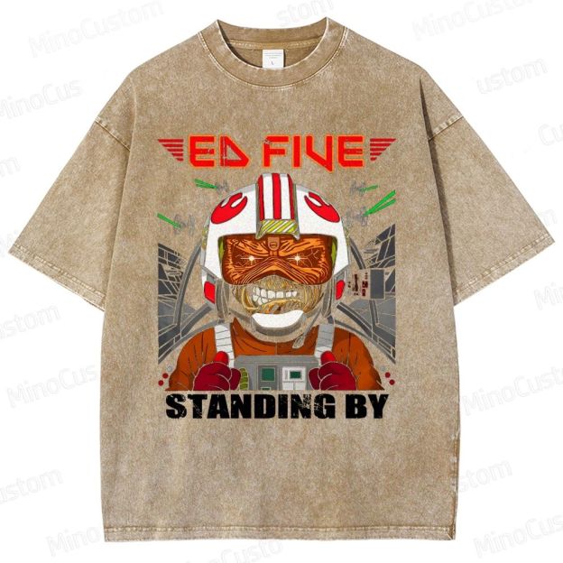 Vintage Washed Star Wars - Inspired "Ed Five Standing By" Pilot Graphic T - shirt