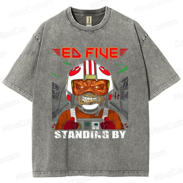 Vintage Washed Star Wars - Inspired "Ed Five Standing By" Pilot Graphic T - shirt
