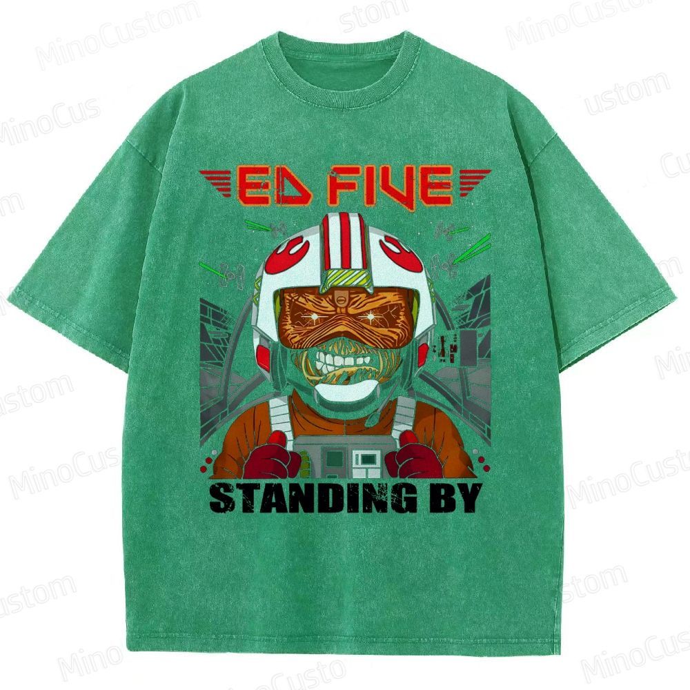 Vintage Washed Star Wars - Inspired "Ed Five Standing By" Pilot Graphic T - shirt