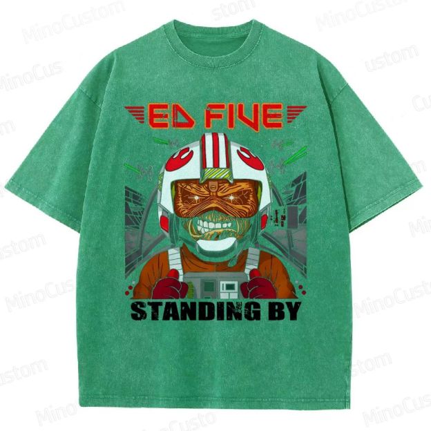 Vintage Washed Star Wars - Inspired "Ed Five Standing By" Pilot Graphic T - shirt