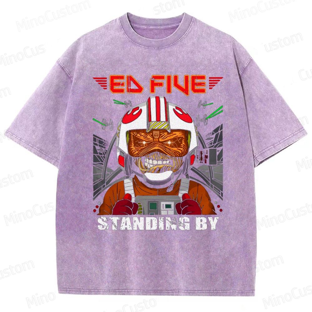 Vintage Washed Star Wars - Inspired "Ed Five Standing By" Pilot Graphic T - shirt