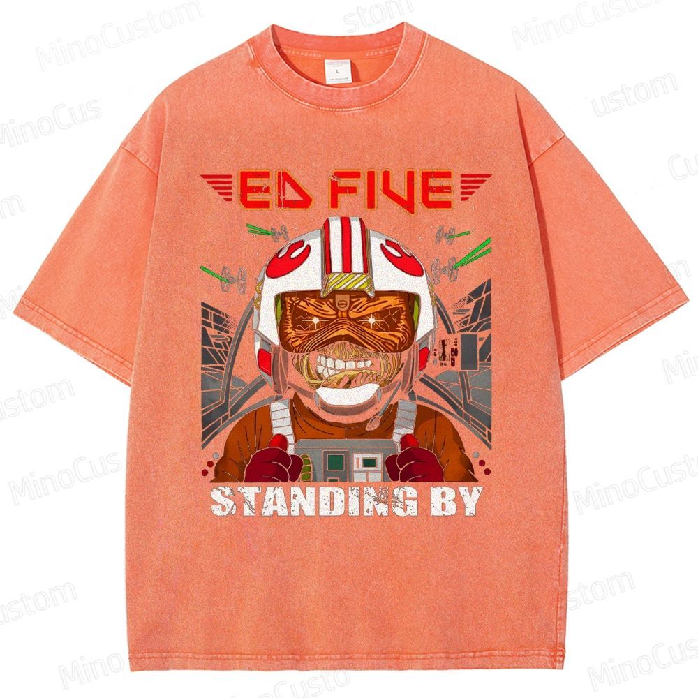 Vintage Washed Star Wars - Inspired "Ed Five Standing By" Pilot Graphic T - shirt