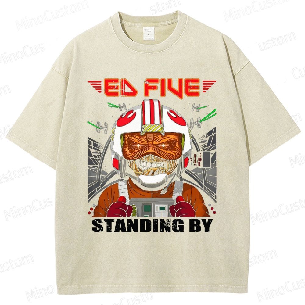 Vintage Washed Star Wars - Inspired "Ed Five Standing By" Pilot Graphic T - shirt