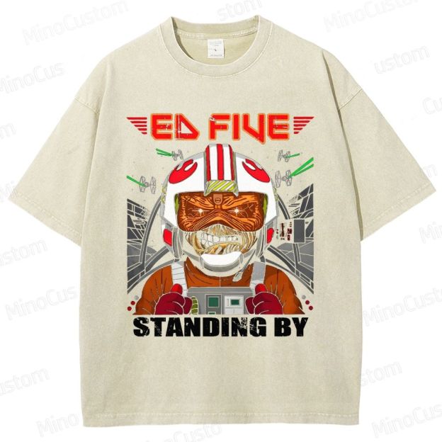 Vintage Washed Star Wars - Inspired "Ed Five Standing By" Pilot Graphic T - shirt